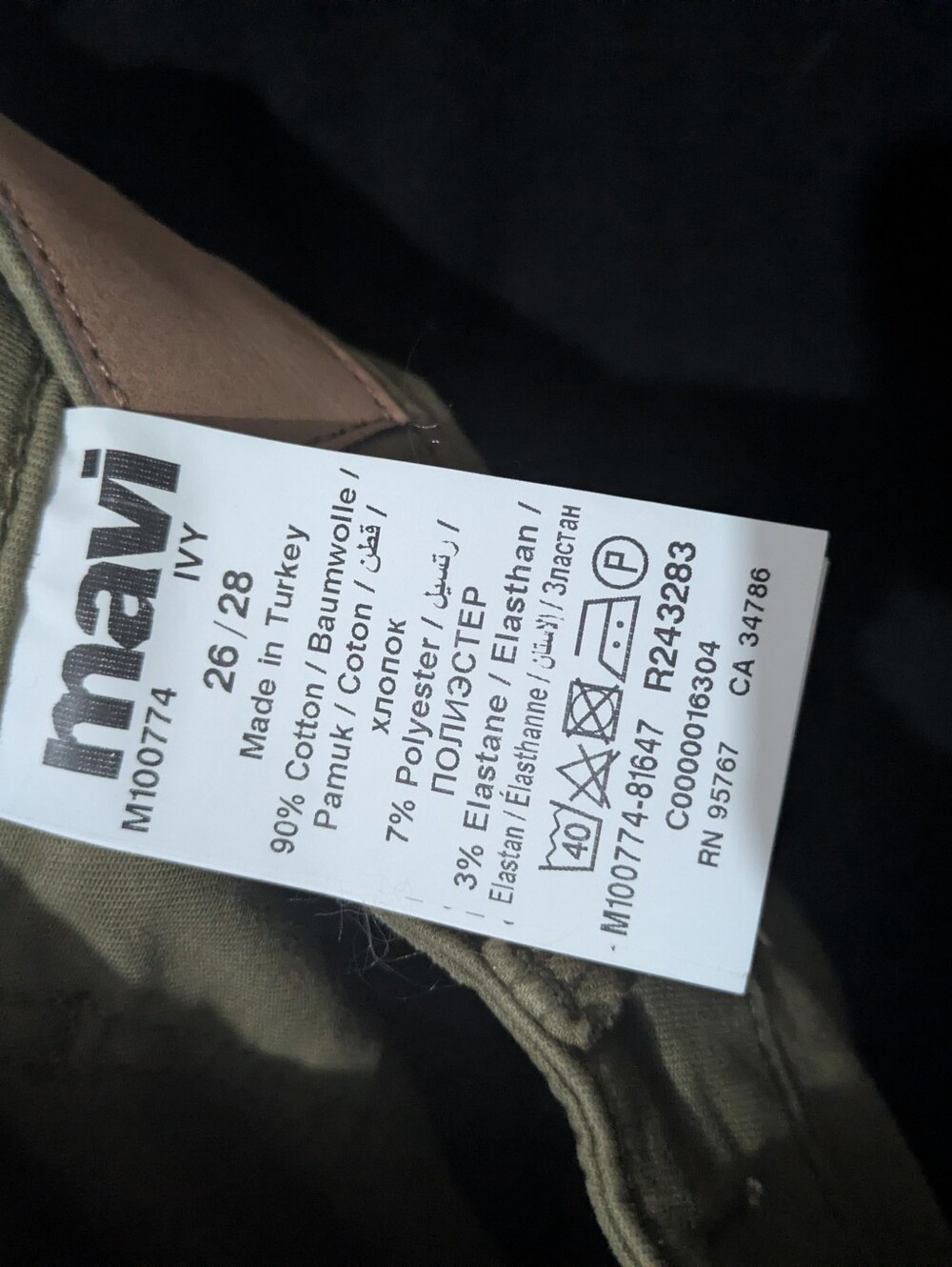 Mavi Ivy Olive Green Cargo Mid-Rise Slim Fit Twill Pants Size 26/28 Excellent! - Picture 15 of 16